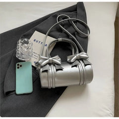 Lunivop Sweet Cool Bow Y2k Hand Bag Women Cute Bow Leather Soft Pillow Messenger Bag Female Harajuku Red Shoulder Bags Aesthetic