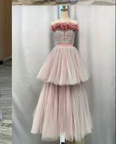 Lunivop Fashion Women Dress Sleeveless 3D Flowers Splicing Double-layer Large Skirt Hem Female Party Dress New Tide