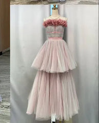 Lunivop Fashion Women Dress Sleeveless 3D Flowers Splicing Double-layer Large Skirt Hem Female Party Dress New Tide