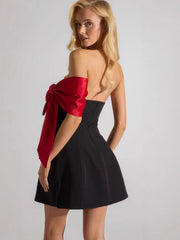 Lunivop Sexy Strapless 3D Bow Women Dress Black Sleeveless High Waist Dress Female Spring Skinny Elegant Party Clubwear Vestidos