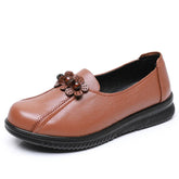 Lunivop Genuine Leather Women Flat Shoes With On Casual Ballet Flats Female Comfortable Wedge Shoes Retro Mom Single Shoes