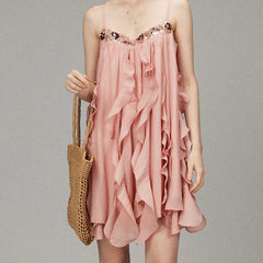 Lunivop Fashion Women Dress Sleeveless Halter Solid Color Summer Female Evening Party Short Dresses New Tide