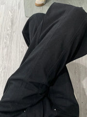 Lunivop Vintage Woman Black Jeans Y2k Baggy Harajuku Korean Style Denim Pants Casual Classic Retro Loose Trousers Autumn Pockets