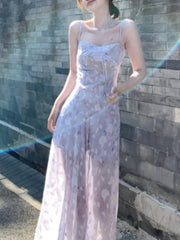 Lunivop Elegant Floral Fairy Dress Women Casual Sweet Y2k Clothing Sexy Strap Dress Even Party One Piece Dress Korean Chic Sleeveless