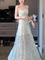 Lunivop Elegant Floral Fairy Dress Women Casual Sweet Y2k Clothing Sexy Strap Dress Even Party One Piece Dress Korean Chic Sleeveless