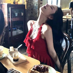 Lunivop Sweet Vintage Leopard Print Camisole 2025 Summer New Ruched Vest for Women Fashion Sexy Slim Fit Sleeveless Tops Mujer