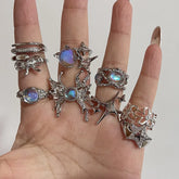 Lunivop Open Ring for Women Luxury Wedding Anniversary Party Love Heart Ring Jewelry anillos