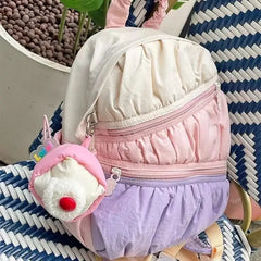 Lunivop Sweet Cute Y2k Backpacks Women Harajuku Nylon Patchwork Chic Casual Mini Backpack Female Preppy Style Mochila Aesthetic