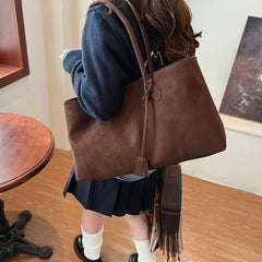 Lunivop Elegant Faux Suede Handbags Women England Style Solid Casual Totes Large Capacity Designer Shoulder Bags Lady Retro Female Bags