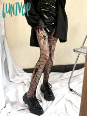 Lunivop 1 Fishing Net Sock Female Black Silk Bone Dark Halloween Skull Pantyhose Spider Web