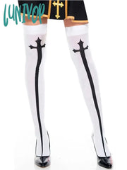 Lunivop 1 Pair Of Cross Long Tube Jk Socks Printed Knee Length Velvet Material Performance Cos