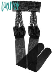 Lunivop 1 Pair Of Suspender Integrated Silk Stockings Sexy And Interesting Long Tube Pantyhose