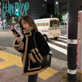 2000s fashion Lamb Wool Coat for Women Trendy Autumn and Winter Small Short Fur Integrated Stand Collar Fleece-lined Thickened