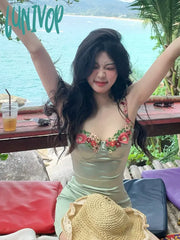 Lunivop 2000S Vintage Floral Dress Women Casual Y2K Strap Mini Even Party A-Line Slim Bodycon