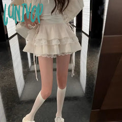 Lunivop 2024 New Kawaii Pleated Mini Skirt For Women Girl Cute Lolita Japanese Harajuku Fashion