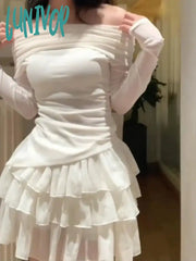 Lunivop 2024 Summer Even Party Y2K Mini Dress Women Two Pieces Skirt Set Female Japanese Kawaii