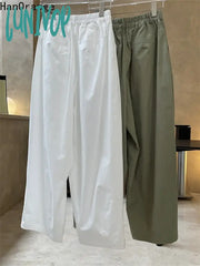 Lunivop 2024 Summer Fashion Simple High Waist Wide Leg Pants Women Loose Thin Casual Silhouette