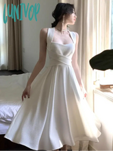 Lunivop 2024 Summer Korean New Elegant Fashion Women’s Midi Bandge Slim Waist Sleeveless Dress