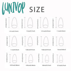 Lunivop 24 Pcs Valentine’s Day Long Almond Shape Novelty Pearl Bow Love Nail With 1 File And