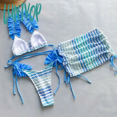 Lunivop 3 Pieces Bikini Women Swimsuit 2024 Female Swimwear Sexy Beachwear Swimming Suit Bathing