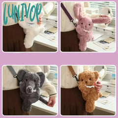 Lunivop 30Cm Kawaii Lamb Plush Backpack Cute Fashion Plushie Doll Shoulder Bag Mini Knapsack Bags