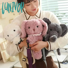 Lunivop 30Cm Kawaii Lamb Plush Backpack Cute Fashion Plushie Doll Shoulder Bag Mini Knapsack Bags