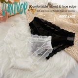 Lunivop 3Pcs Lace Mesh Young Girl Underwear Pure Cotton Crotch Women Panties With Bow Tie Mid-Rise