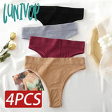 Lunivop 4PCS/Set Seamless High Waisted Panties Women Underwear Women Comfortable Sexy Female Underpants Solid Color Pantys Lingerie