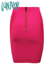 Lunivop 5 Colors Women Summer Sexy Button White Black Mini Bodycon Bandage Skirt Designer Hot Pink