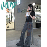 90s streetwear American Retro Short-Sleeved Women's Summer Butterfly Print Lace-up Slim-Fit Slimming T-shirt Sweet and Spicy Small Top Ins