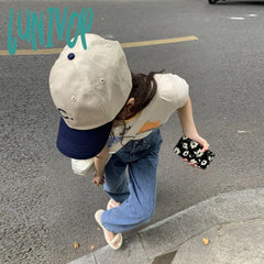 90s streetwear High Waist Straight Jeans Women's Summer Korean Style Ins Retro Versatile Casual Loose Wide Leg Mop Long Pants Fashion