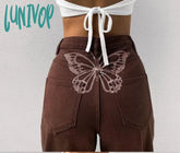 90s streetwear Women's High Waist Printed Jeans