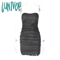 alien invasion dress to impress Style Women's Spring New Fashion Sexy V-neck Tube Top Backless Pleated Dress