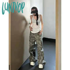 Lunivop American Retro White Camisole Vest 2024 Summer New See Through Mesh Tank Top Y2K Irregular