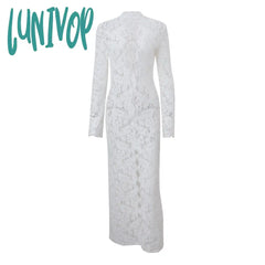 android vs cyberborg dress to impress 2024 Early Autumn New Sexy Hot Girl Lace Stitching Fashion Street Slit Long Sleeve Dress