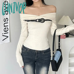 Lunivop Apricot Pullover Knitted Sweater Harajuku 90S Aesthetic Long Sleeve Jumper Sweaters Korean