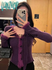 Lunivop Autumn Casual Bodycon Knitted Sweater Women Outwear Elegant Vintage Pullover Korean Style