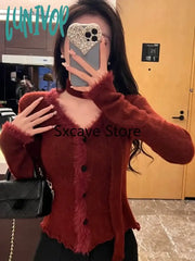 Lunivop Autumn Casual Bodycon Knitted Sweater Women Outwear Elegant Vintage Pullover Korean Style