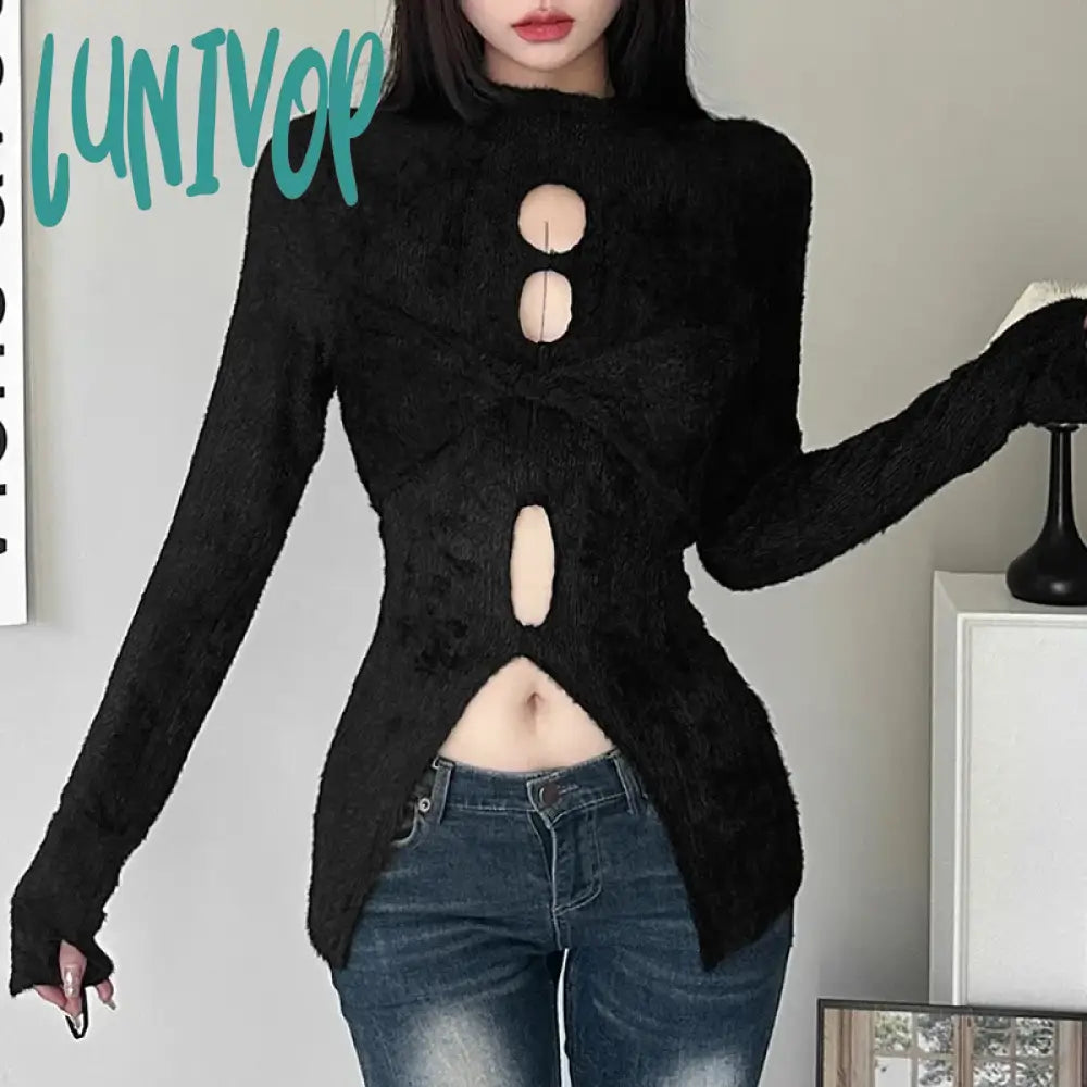 Lunivop Autumn New Simple Casual Hollow All-Match Mature Charm High Street Cool Personality