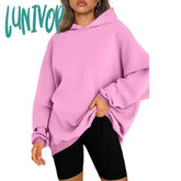 Lunivop Autumn Winter Women Casual Oversized Streetwear Hooded Sweatshirts Korean Fashion Fleece