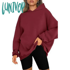 Lunivop Autumn Winter Women Casual Oversized Streetwear Hooded Sweatshirts Korean Fashion Fleece