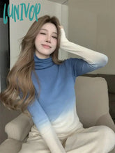 Lunivop Autumn Y2K Aesthetic Gradient Ramp T-Shirt Grunge Simple Slim Fit Turtleneck Tops 2024