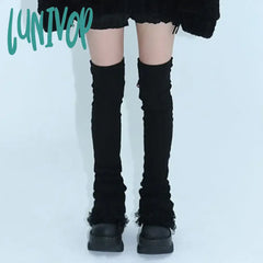 Lunivop Back Strap Leg Socks Vintage Sports Warmers Y2K Women Long Calf Harajuku Ballet Covers Punk