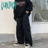 Lunivop Baggy Black Cargo Pants For Men Khaki Trousers Male Vintage Loose Casual Autumn Japanese