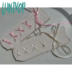 Lunivop Ballet Elegant Style Sock Ribbon Bows Tie Stocking Hollows Lacy Fishnet Long Knee Length