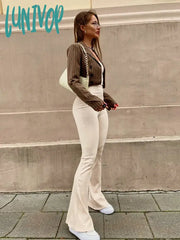 Lunivop Bandage Sexy Backless Elegant Strapless Jumpsuits Women Club Party Flare Pants Rompers One