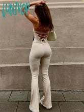 Lunivop Bandage Sexy Backless Elegant Strapless Jumpsuits Women Club Party Flare Pants Rompers One
