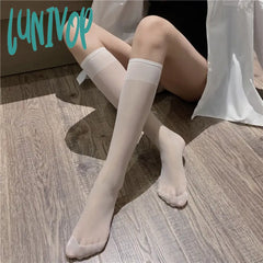 Lunivop Black Calf Women’s Silk Stockings Summer Thin Transparent Anti Hook Thread Cute Sox Socks