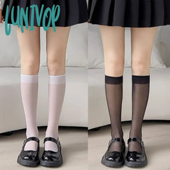 Lunivop Black Calf Women’s Silk Stockings Summer Thin Transparent Anti Hook Thread Cute Sox Socks