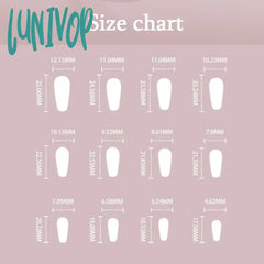 Lunivop Blue Yellow French White Flowers Short T-Shaped Wearable Fake Nails Full Cover Finished